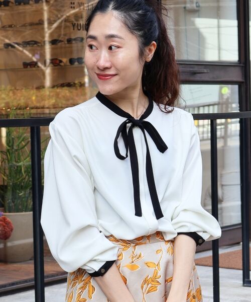 le.coeur blanc / ルクールブラン シャツ・ブラウス | 【日本製】バイカラーボウタイブラウス | 詳細21