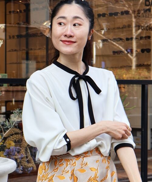 le.coeur blanc / ルクールブラン シャツ・ブラウス | 【日本製】バイカラーボウタイブラウス | 詳細22