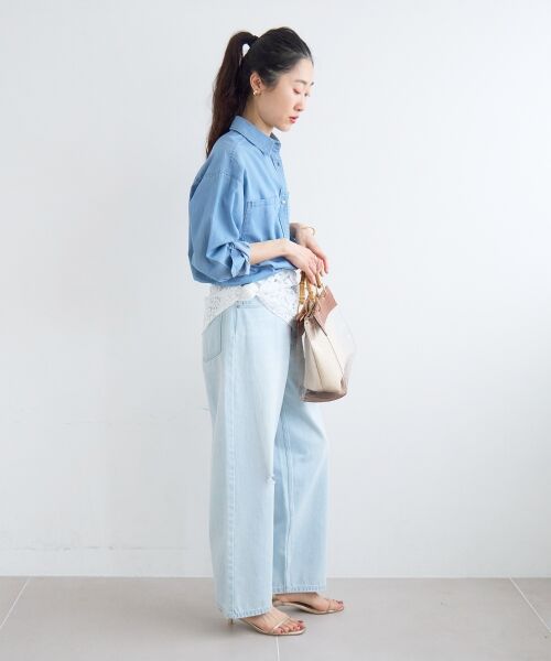 le.coeur blanc / ルクールブラン シャツ・ブラウス | シアーデニムシャツ | 詳細11