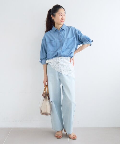 le.coeur blanc / ルクールブラン シャツ・ブラウス | シアーデニムシャツ | 詳細12