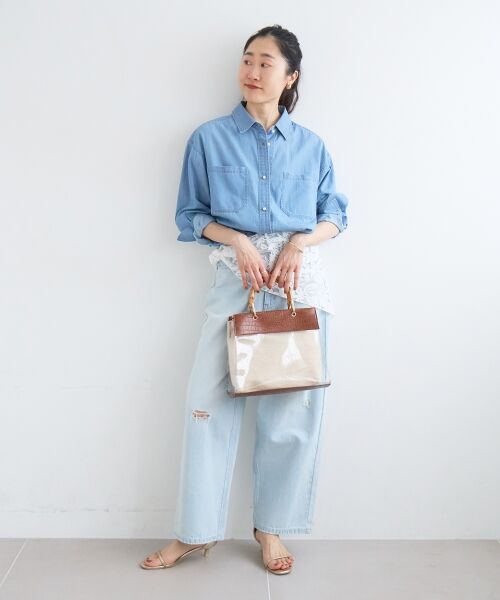 le.coeur blanc / ルクールブラン シャツ・ブラウス | シアーデニムシャツ | 詳細13