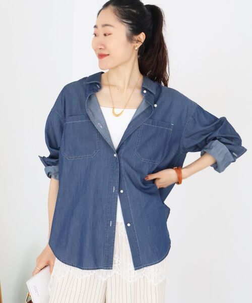 le.coeur blanc / ルクールブラン シャツ・ブラウス | シアーデニムシャツ | 詳細15