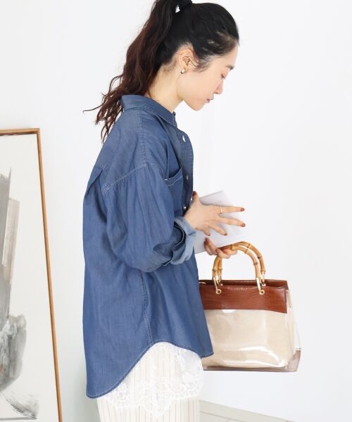 le.coeur blanc / ルクールブラン シャツ・ブラウス | シアーデニムシャツ | 詳細16