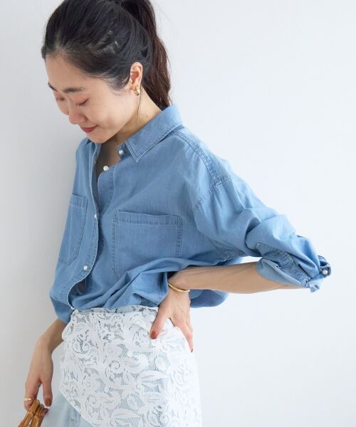 le.coeur blanc / ルクールブラン シャツ・ブラウス | シアーデニムシャツ | 詳細3