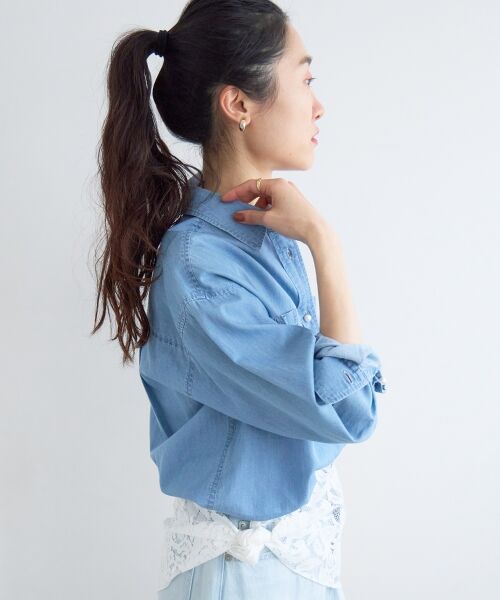 le.coeur blanc / ルクールブラン シャツ・ブラウス | シアーデニムシャツ | 詳細5