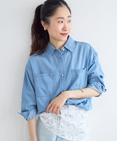 le.coeur blanc / ルクールブラン シャツ・ブラウス | シアーデニムシャツ | 詳細6