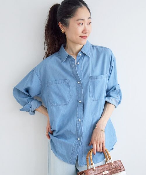 le.coeur blanc / ルクールブラン シャツ・ブラウス | シアーデニムシャツ | 詳細7