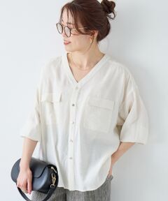 le.coeur blanc / ルクールブラン シャツ・ブラウス | ヴィンテージライクノーカラーブラウス