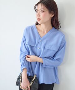 le.coeur blanc / ルクールブラン シャツ・ブラウス | ヴィンテージライクノーカラーブラウス