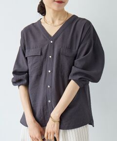 le.coeur blanc / ルクールブラン シャツ・ブラウス | ヴィンテージライクノーカラーブラウス