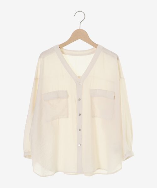 le.coeur blanc / ルクールブラン シャツ・ブラウス | ヴィンテージライクノーカラーブラウス | 詳細11
