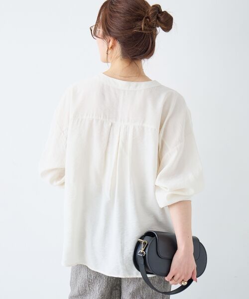 le.coeur blanc / ルクールブラン シャツ・ブラウス | ヴィンテージライクノーカラーブラウス | 詳細15