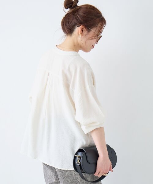le.coeur blanc / ルクールブラン シャツ・ブラウス | ヴィンテージライクノーカラーブラウス | 詳細16