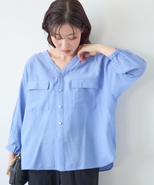 le.coeur blanc / ルクールブラン シャツ・ブラウス | ヴィンテージライクノーカラーブラウス | 詳細2