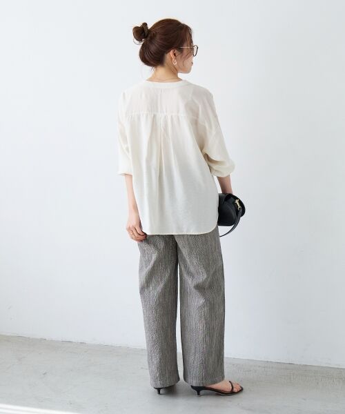 le.coeur blanc / ルクールブラン シャツ・ブラウス | ヴィンテージライクノーカラーブラウス | 詳細20