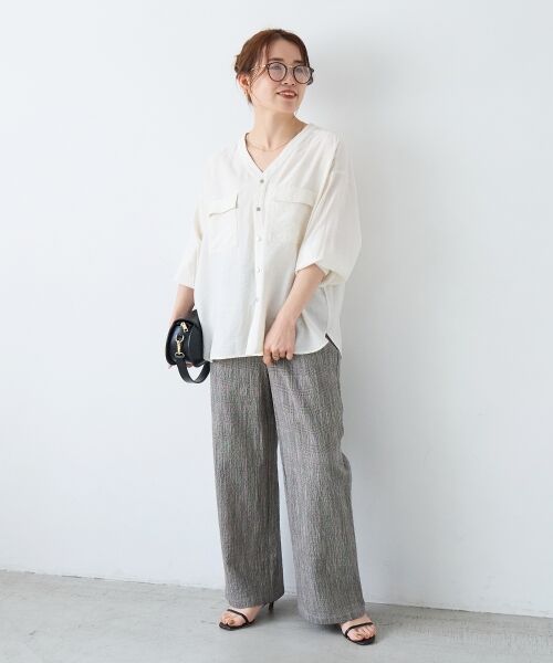 le.coeur blanc / ルクールブラン シャツ・ブラウス | ヴィンテージライクノーカラーブラウス | 詳細21