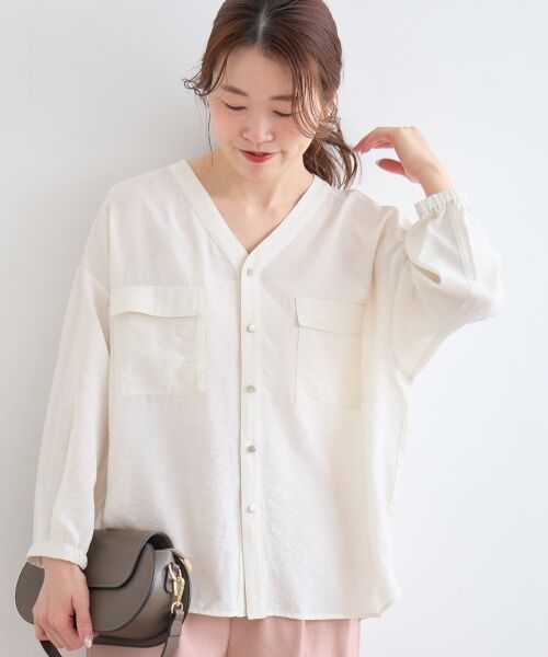 le.coeur blanc / ルクールブラン シャツ・ブラウス | ヴィンテージライクノーカラーブラウス | 詳細27