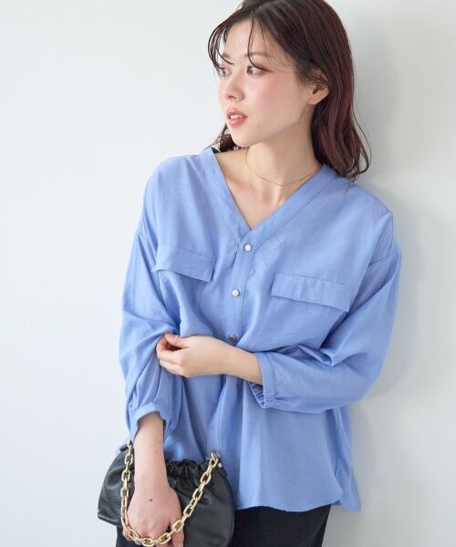 le.coeur blanc / ルクールブラン シャツ・ブラウス | ヴィンテージライクノーカラーブラウス | 詳細3