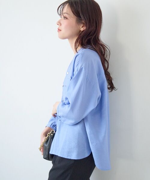 le.coeur blanc / ルクールブラン シャツ・ブラウス | ヴィンテージライクノーカラーブラウス | 詳細5