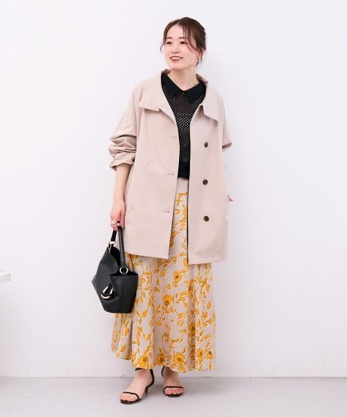 le.coeur blanc / ルクールブラン ロング・マキシ丈スカート | 【日本製】サテンフラワープリントフレアスカート | 詳細18