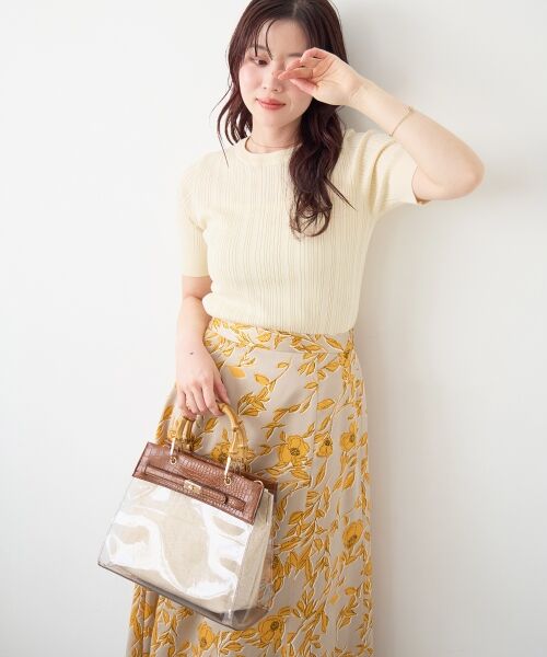 le.coeur blanc / ルクールブラン ロング・マキシ丈スカート | 【日本製】サテンフラワープリントフレアスカート | 詳細19