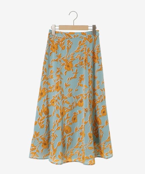 le.coeur blanc / ルクールブラン ロング・マキシ丈スカート | 【日本製】サテンフラワープリントフレアスカート | 詳細24