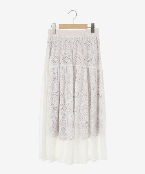 le.coeur blanc / ルクールブラン ロング・マキシ丈スカート | レースギャザーキリカエスカート | 詳細1