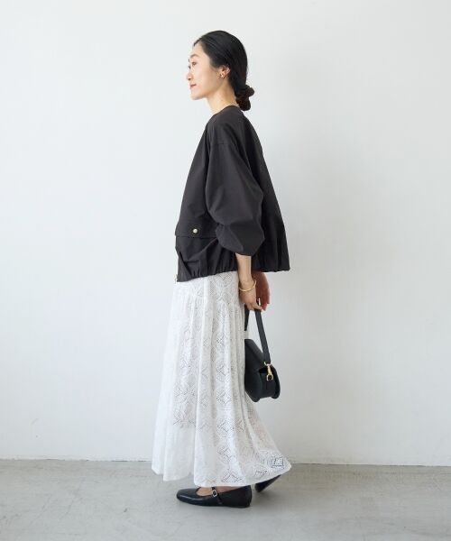 le.coeur blanc / ルクールブラン ロング・マキシ丈スカート | レースギャザーキリカエスカート | 詳細14