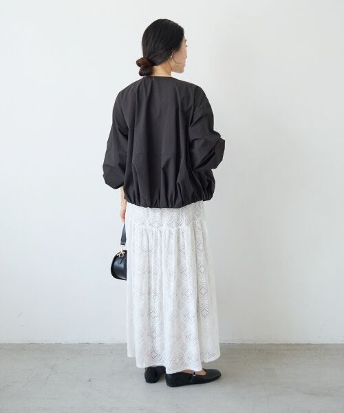 le.coeur blanc / ルクールブラン ロング・マキシ丈スカート | レースギャザーキリカエスカート | 詳細15