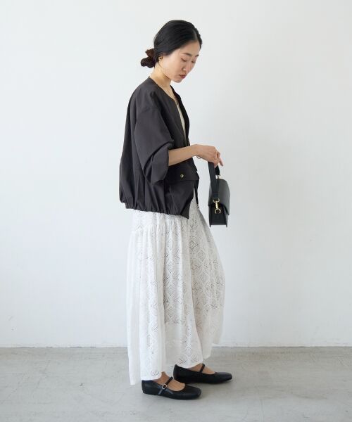 le.coeur blanc / ルクールブラン ロング・マキシ丈スカート | レースギャザーキリカエスカート | 詳細16