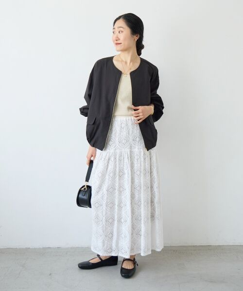 le.coeur blanc / ルクールブラン ロング・マキシ丈スカート | レースギャザーキリカエスカート | 詳細17