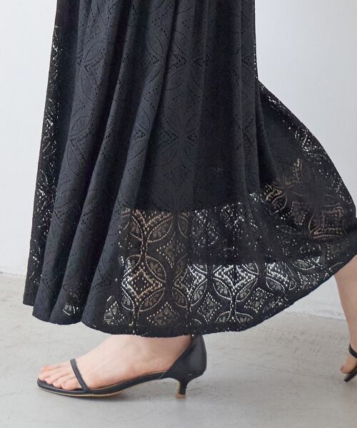 le.coeur blanc / ルクールブラン ロング・マキシ丈スカート | レースギャザーキリカエスカート | 詳細28