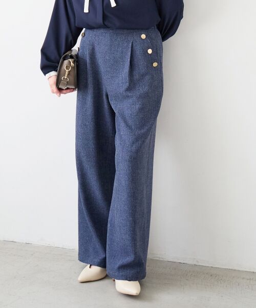 le.coeur blanc / ルクールブラン その他パンツ | 【日本製】メランジ調マリンワイドパンツ | 詳細10