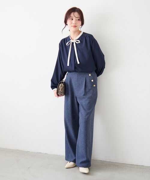 le.coeur blanc / ルクールブラン その他パンツ | 【日本製】メランジ調マリンワイドパンツ | 詳細14