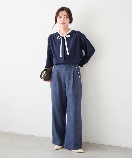 le.coeur blanc / ルクールブラン その他パンツ | 【日本製】メランジ調マリンワイドパンツ | 詳細16