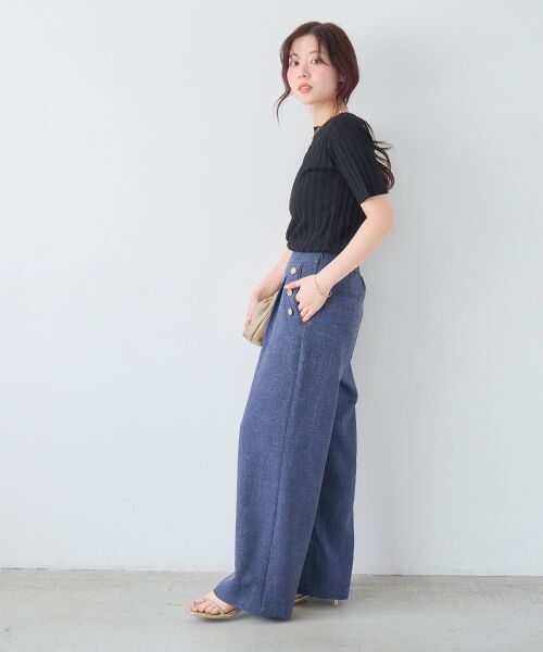 le.coeur blanc / ルクールブラン その他パンツ | 【日本製】メランジ調マリンワイドパンツ | 詳細18