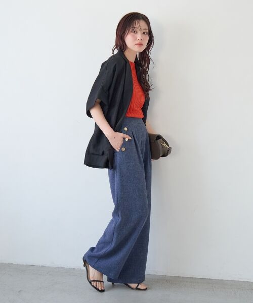 le.coeur blanc / ルクールブラン その他パンツ | 【日本製】メランジ調マリンワイドパンツ | 詳細25