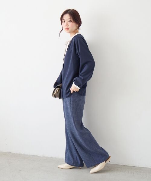 le.coeur blanc / ルクールブラン その他パンツ | 【日本製】メランジ調マリンワイドパンツ | 詳細4