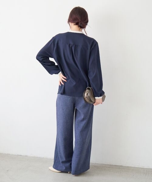 le.coeur blanc / ルクールブラン その他パンツ | 【日本製】メランジ調マリンワイドパンツ | 詳細5