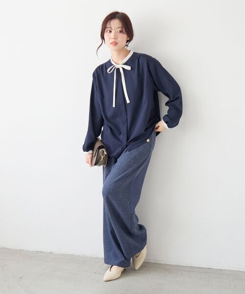 le.coeur blanc / ルクールブラン その他パンツ | 【日本製】メランジ調マリンワイドパンツ | 詳細7