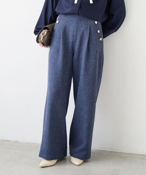 le.coeur blanc / ルクールブラン その他パンツ | 【日本製】メランジ調マリンワイドパンツ | 詳細9