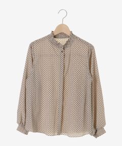 le.coeur blanc / ルクールブラン シャツ・ブラウス | 【日本製】シャーリングネック幾何柄ブラウス