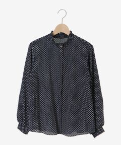 le.coeur blanc / ルクールブラン シャツ・ブラウス | 【日本製】シャーリングネック幾何柄ブラウス