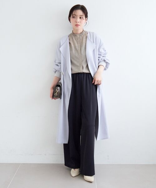 le.coeur blanc / ルクールブラン シャツ・ブラウス | 【日本製】シャーリングネック幾何柄ブラウス | 詳細17