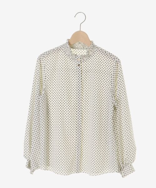 le.coeur blanc / ルクールブラン シャツ・ブラウス | 【日本製】シャーリングネック幾何柄ブラウス | 詳細19