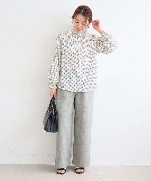 le.coeur blanc / ルクールブラン シャツ・ブラウス | 【日本製】シャーリングネック幾何柄ブラウス | 詳細24
