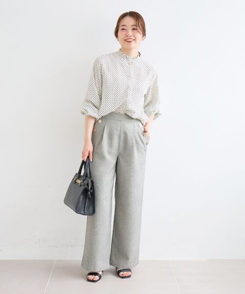 le.coeur blanc / ルクールブラン シャツ・ブラウス | 【日本製】シャーリングネック幾何柄ブラウス | 詳細25