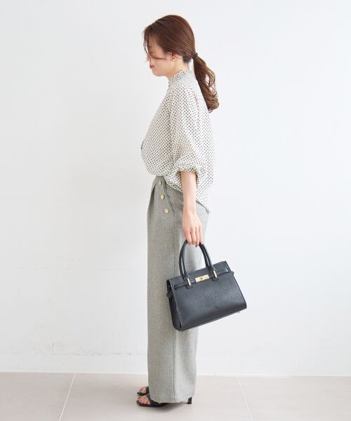 le.coeur blanc / ルクールブラン シャツ・ブラウス | 【日本製】シャーリングネック幾何柄ブラウス | 詳細26