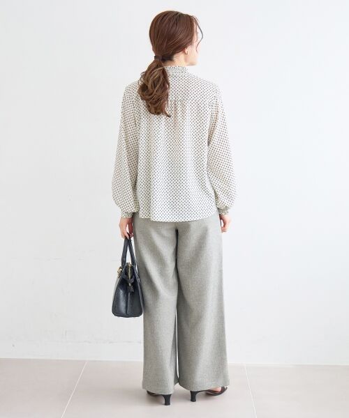 le.coeur blanc / ルクールブラン シャツ・ブラウス | 【日本製】シャーリングネック幾何柄ブラウス | 詳細28
