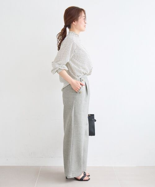 le.coeur blanc / ルクールブラン シャツ・ブラウス | 【日本製】シャーリングネック幾何柄ブラウス | 詳細29